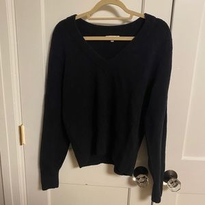 Madewell Sz L Black Wool V Neck Sweater